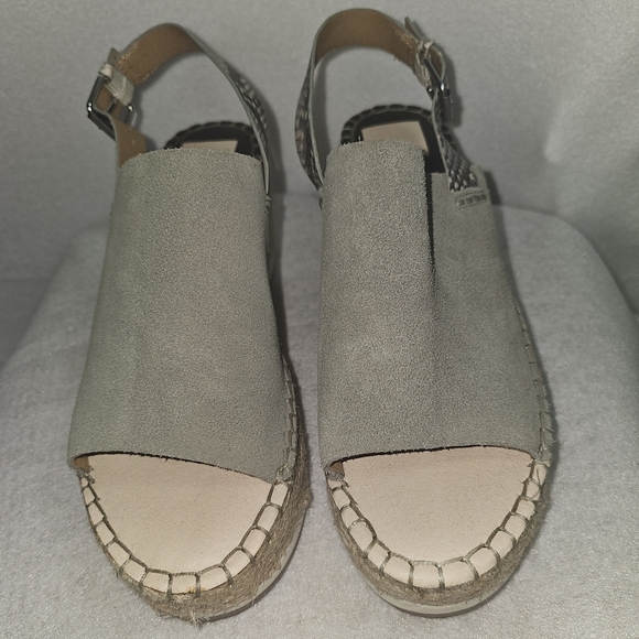 Dolce Vita Women’s Platform Espadrilles Marlo Wedge Green Suede Slingback Sz 9M - Picture 2 of 8